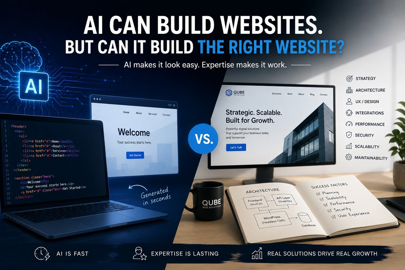 Image comparing AI vs human work